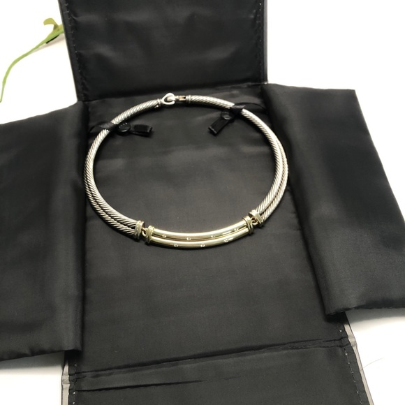 David Yurman Diamond Double Cable Metro Necklace - Picture 11 of 11